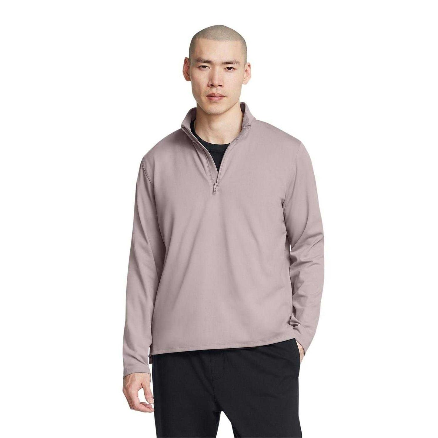 Grey - Side - Under Armour Mens Meridian Quarter Zip Sweatshirt