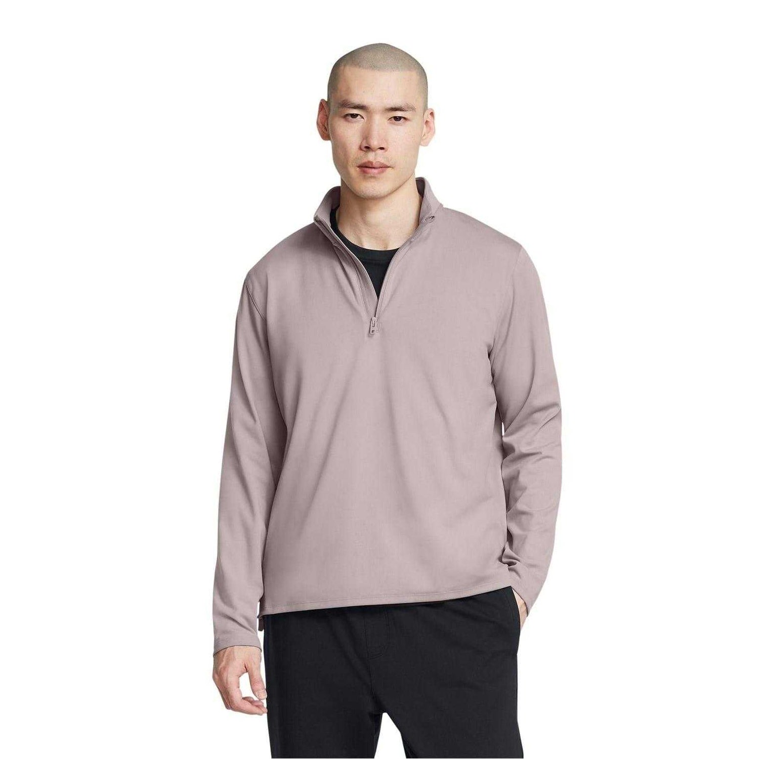 Grey - Side - Under Armour Mens Meridian Quarter Zip Sweatshirt