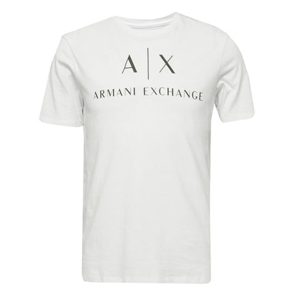 White - Front - Armani Exchange Mens Logo T-Shirt