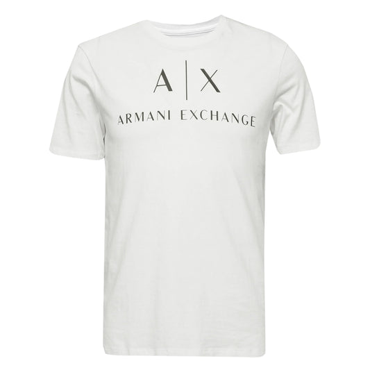 White - Front - Armani Exchange Mens Logo T-Shirt
