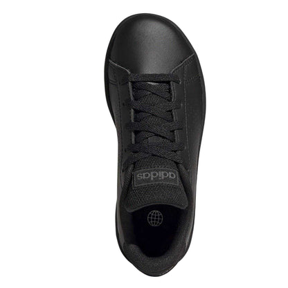 Triple Black - Lifestyle - Adidas Childrens-Kids Advantage Flat Trainers