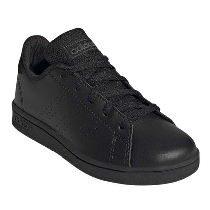 Triple Black - Pack Shot - Adidas Childrens-Kids Advantage Flat Trainers