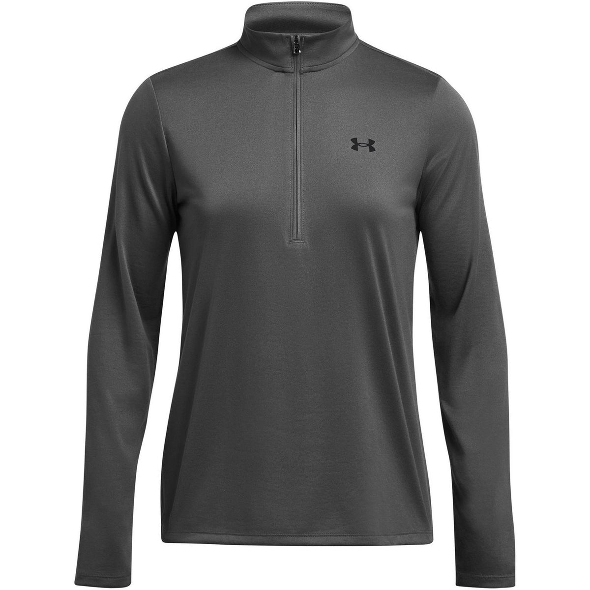 Carbon Heather - Front - Under Armour Womens-Ladies Tech Half Zip Top