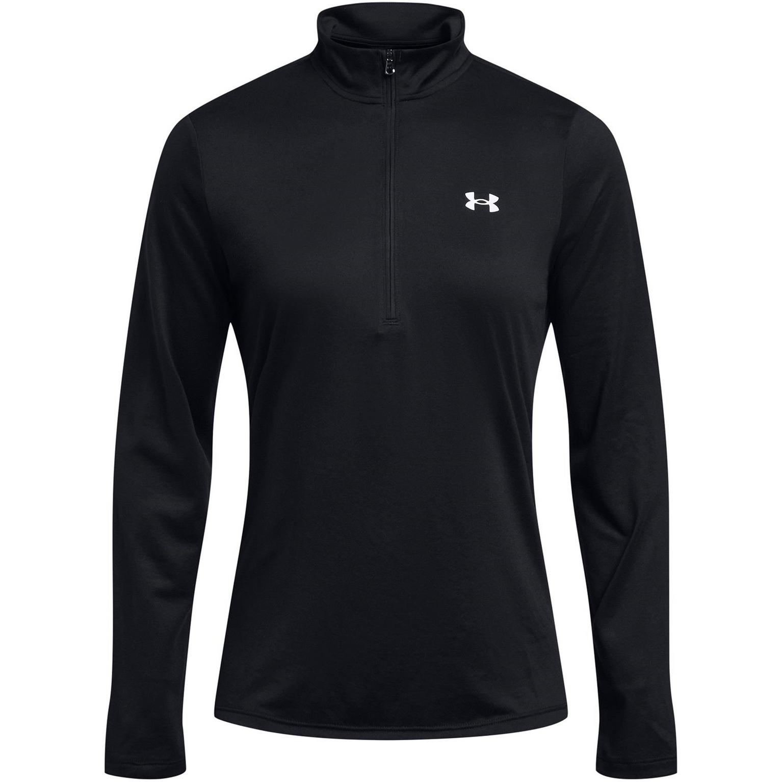 Black - Front - Under Armour Womens-Ladies Tech Half Zip Top