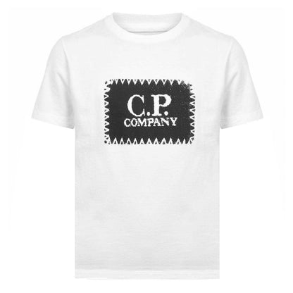 White - Front - C.P. Company Boys Stitch Logo Regular T-Shirt
