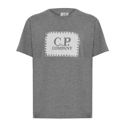 Grey Melange - Front - C.P. Company Boys Stitch Logo Regular T-Shirt