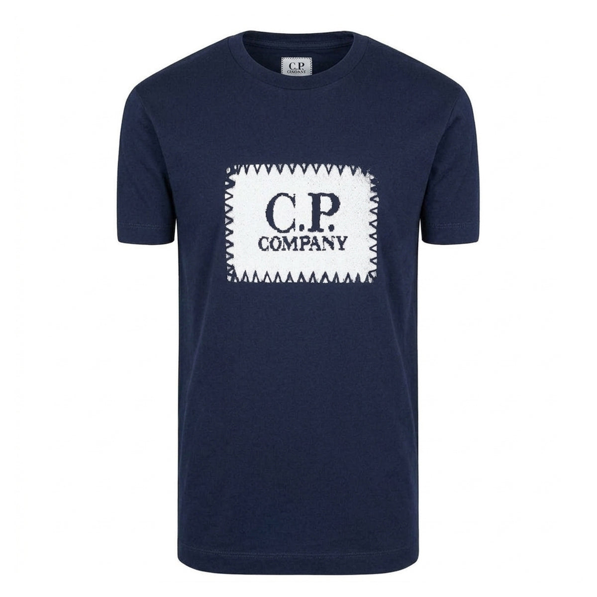 Navy - Front - C.P. Company Boys Stitch Logo Regular T-Shirt