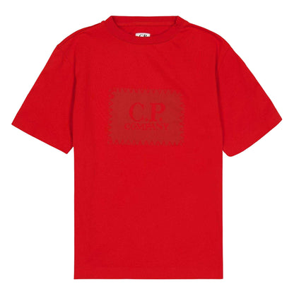 Red - Front - C.P. Company Boys Stitch Logo Regular T-Shirt