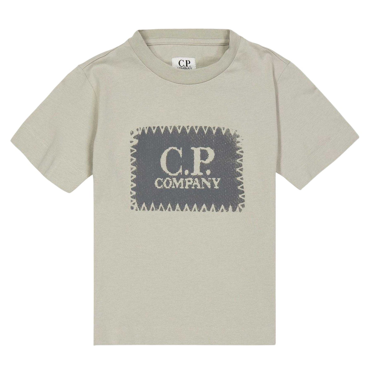 Smoke Grey - Front - C.P. Company Boys Stitch Logo Regular T-Shirt