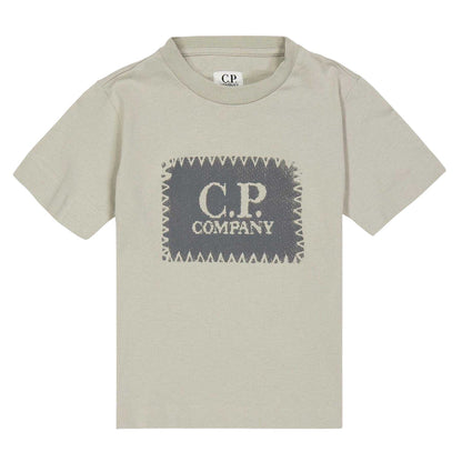 Smoke Grey - Front - C.P. Company Boys Stitch Logo Regular T-Shirt
