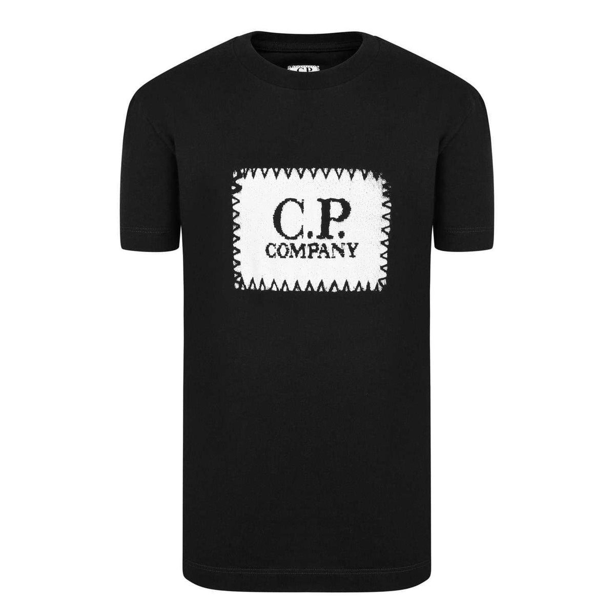 Black - Front - C.P. Company Boys Stitch Logo Regular T-Shirt