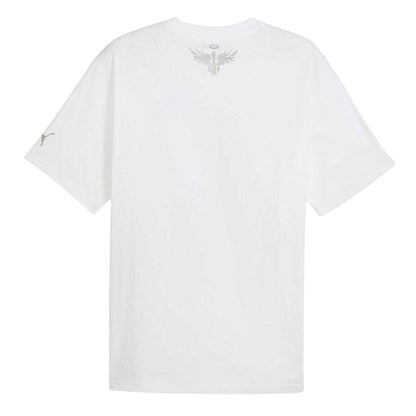 Puma White - Back - Puma Mens LaMelo Ball UFO Metallic Relaxed Fit T-Shirt
