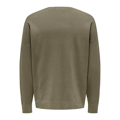 Taupe - Back - Only Mens Crew Neck Relaxed Fit Sweatshirt