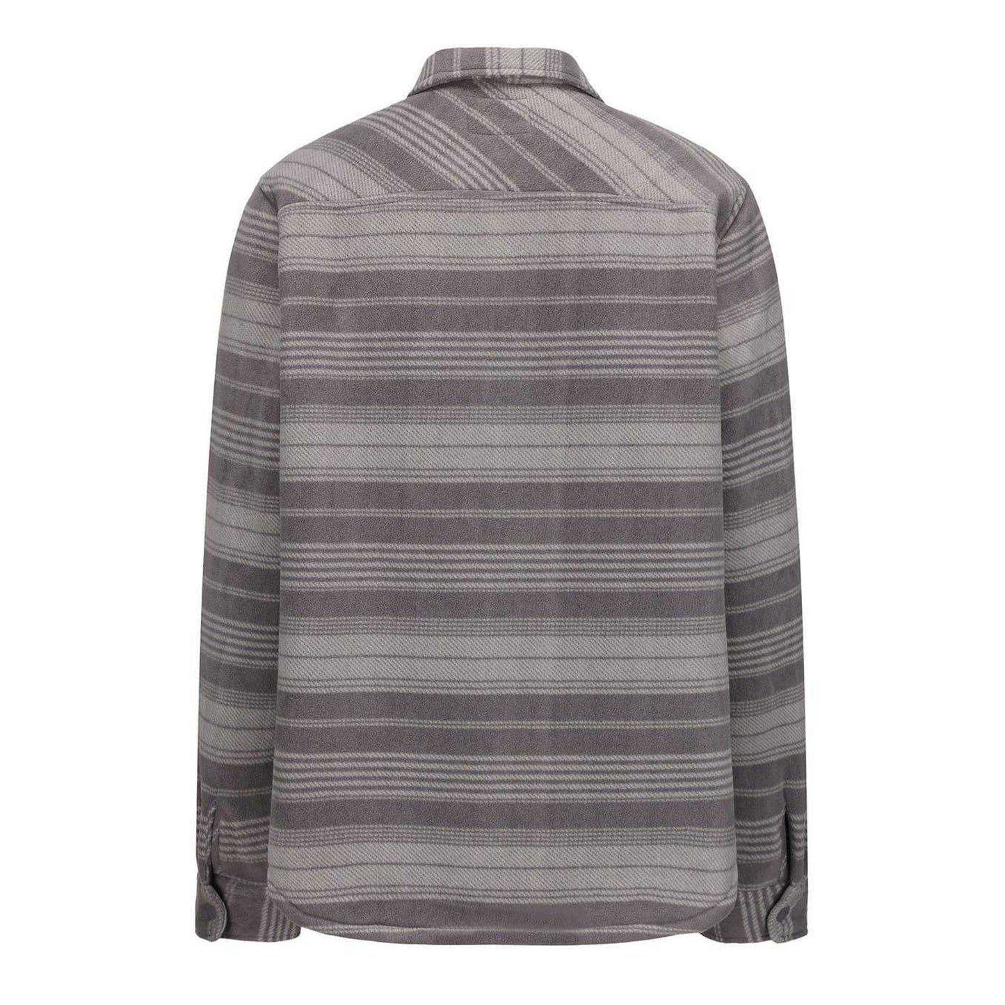 Grey - Back - SoulCal Mens Plaid Polyester Shacket