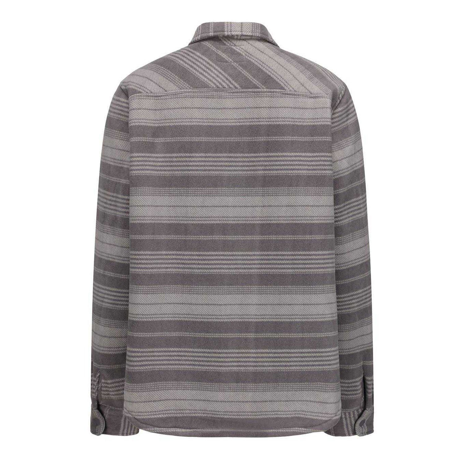 Grey - Back - SoulCal Mens Plaid Polyester Shacket