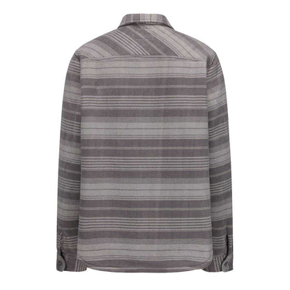 Grey - Back - SoulCal Mens Plaid Polyester Shacket