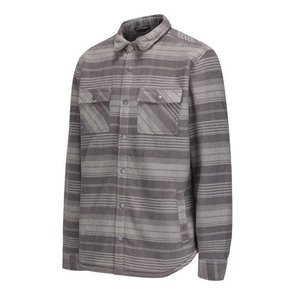 Grey - Side - SoulCal Mens Plaid Polyester Shacket