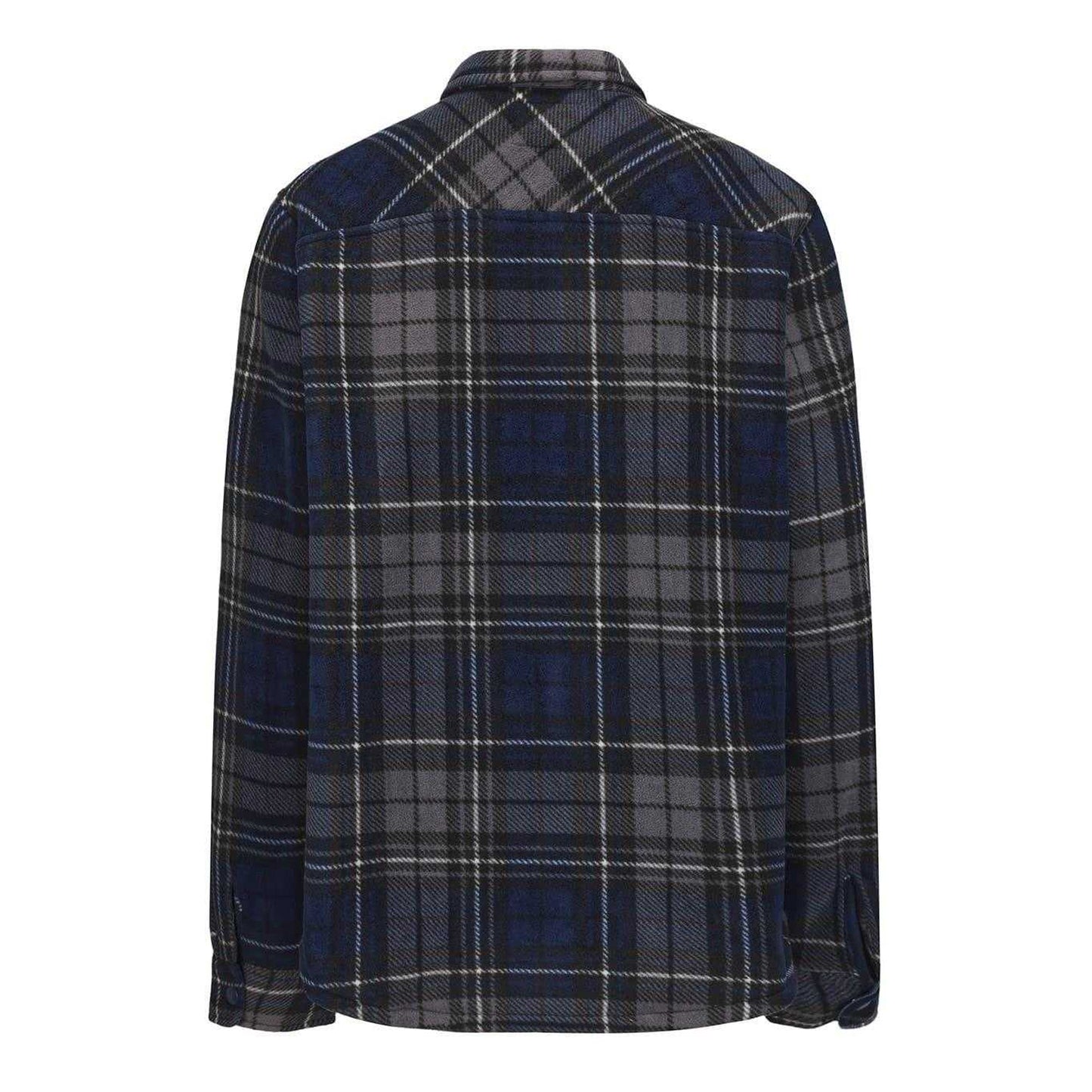 Navy - Back - SoulCal Mens Plaid Polyester Shacket
