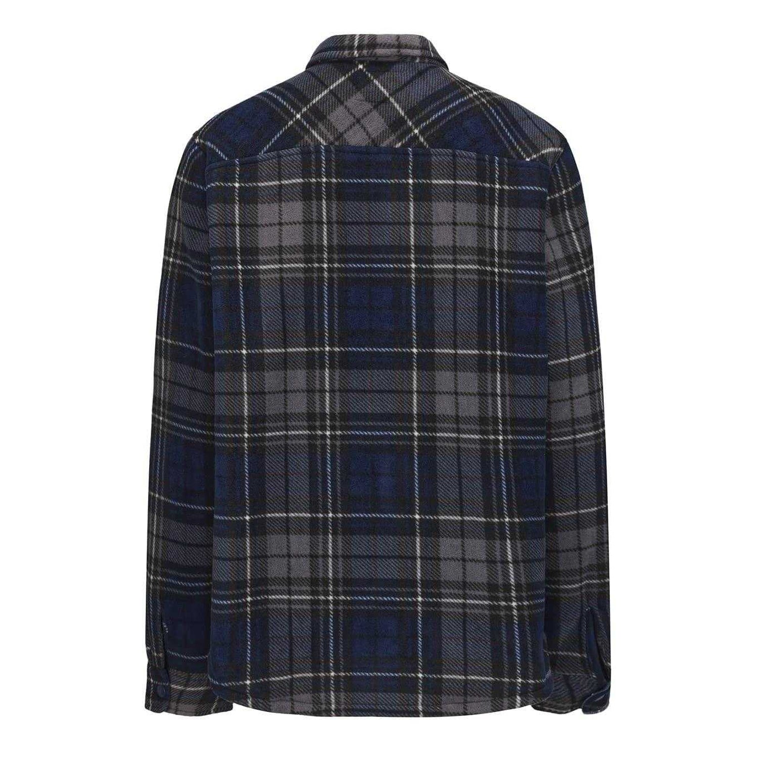 Navy - Back - SoulCal Mens Plaid Polyester Shacket