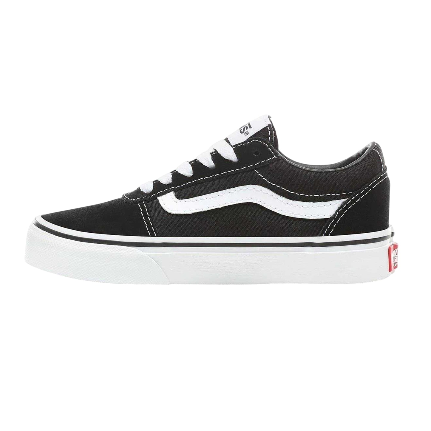 Black-White - Back - Vans Childrens-Kids Ward Canvas Trainers