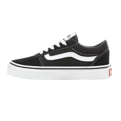 Black-White - Back - Vans Childrens-Kids Ward Canvas Trainers