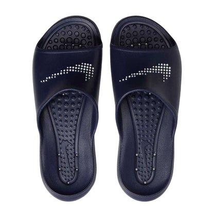 Navy-White - Side - Nike Mens Victori One Swoosh Sliders
