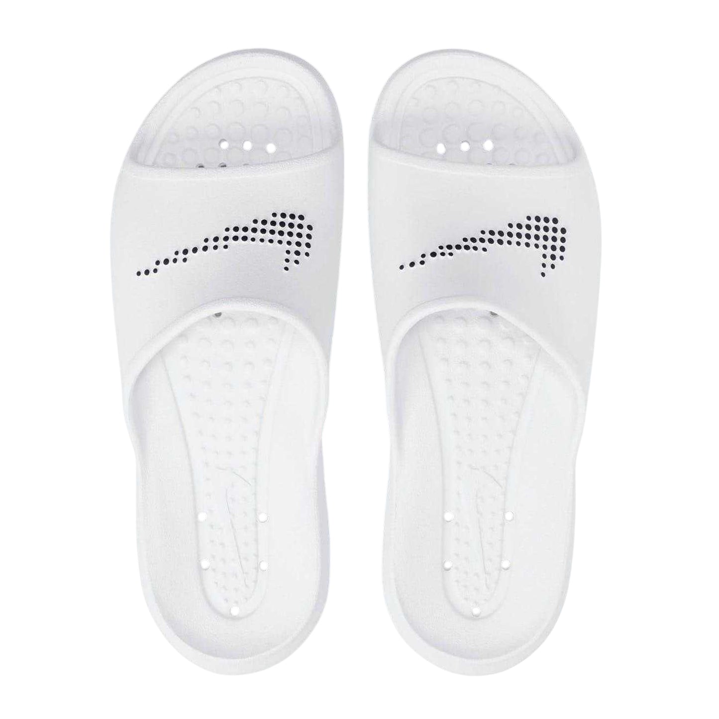 White-Black - Side - Nike Mens Victori One Swoosh Sliders