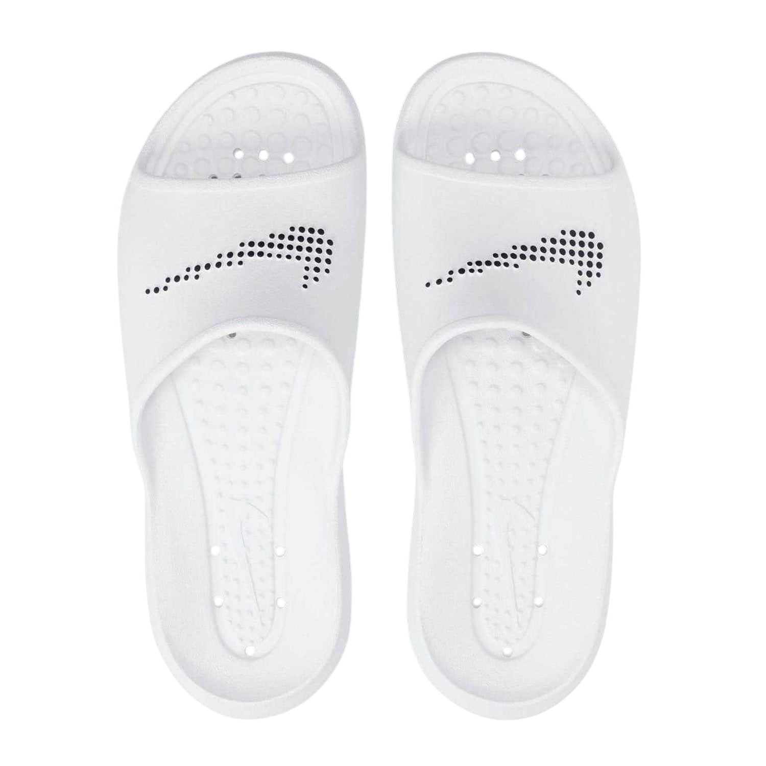 White-Black - Side - Nike Mens Victori One Swoosh Sliders