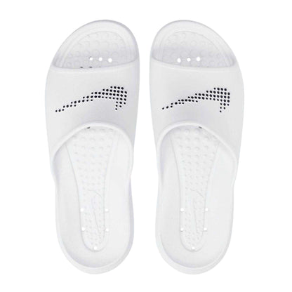 White-Black - Side - Nike Mens Victori One Swoosh Sliders