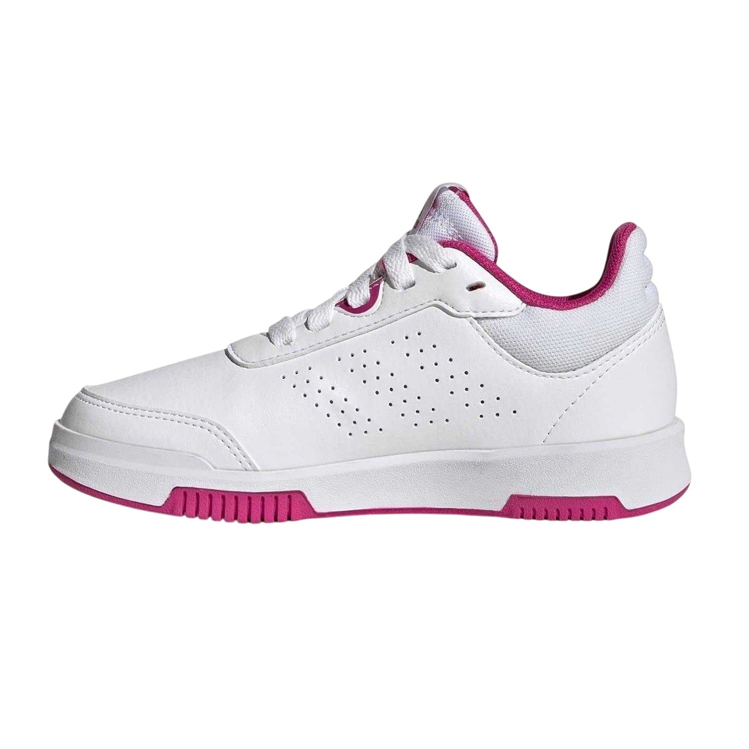 White-Pink - Side - Adidas Girls Tensaur Trainers