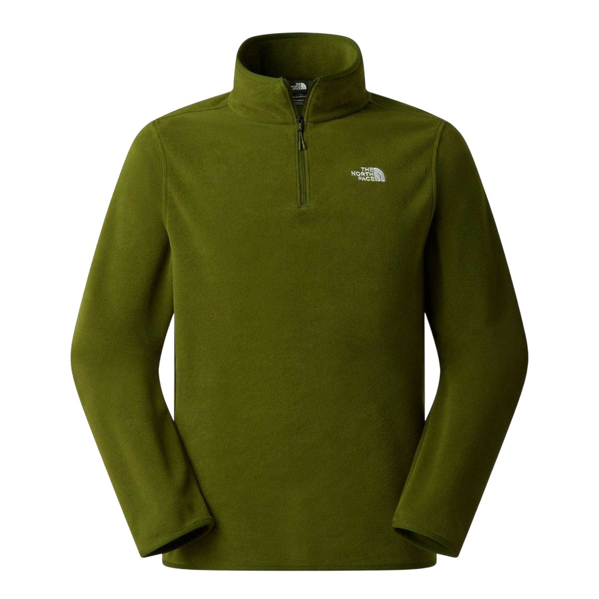 Woodland Green - Front - The North Face Mens Glacier Fleece Quarter Zip Sweatshirt