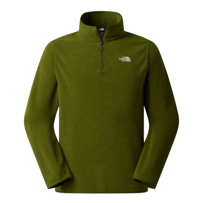 Woodland Green - Front - The North Face Mens Glacier Fleece Quarter Zip Sweatshirt