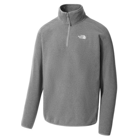 Mid Grey - Front - The North Face Mens Glacier Fleece Quarter Zip Sweatshirt