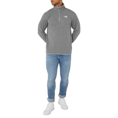Mid Grey - Lifestyle - The North Face Mens Glacier Fleece Quarter Zip Sweatshirt
