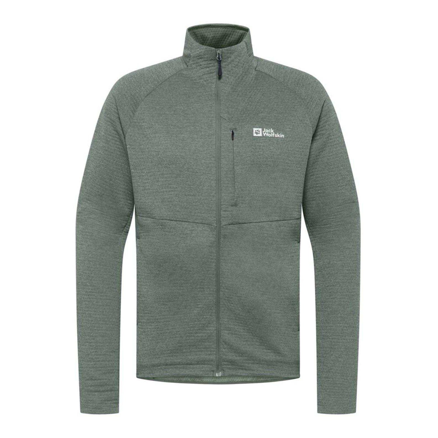 Slate Green - Front - Jack Wolfskin Mens Taiga Full Zip Fleece Jacket
