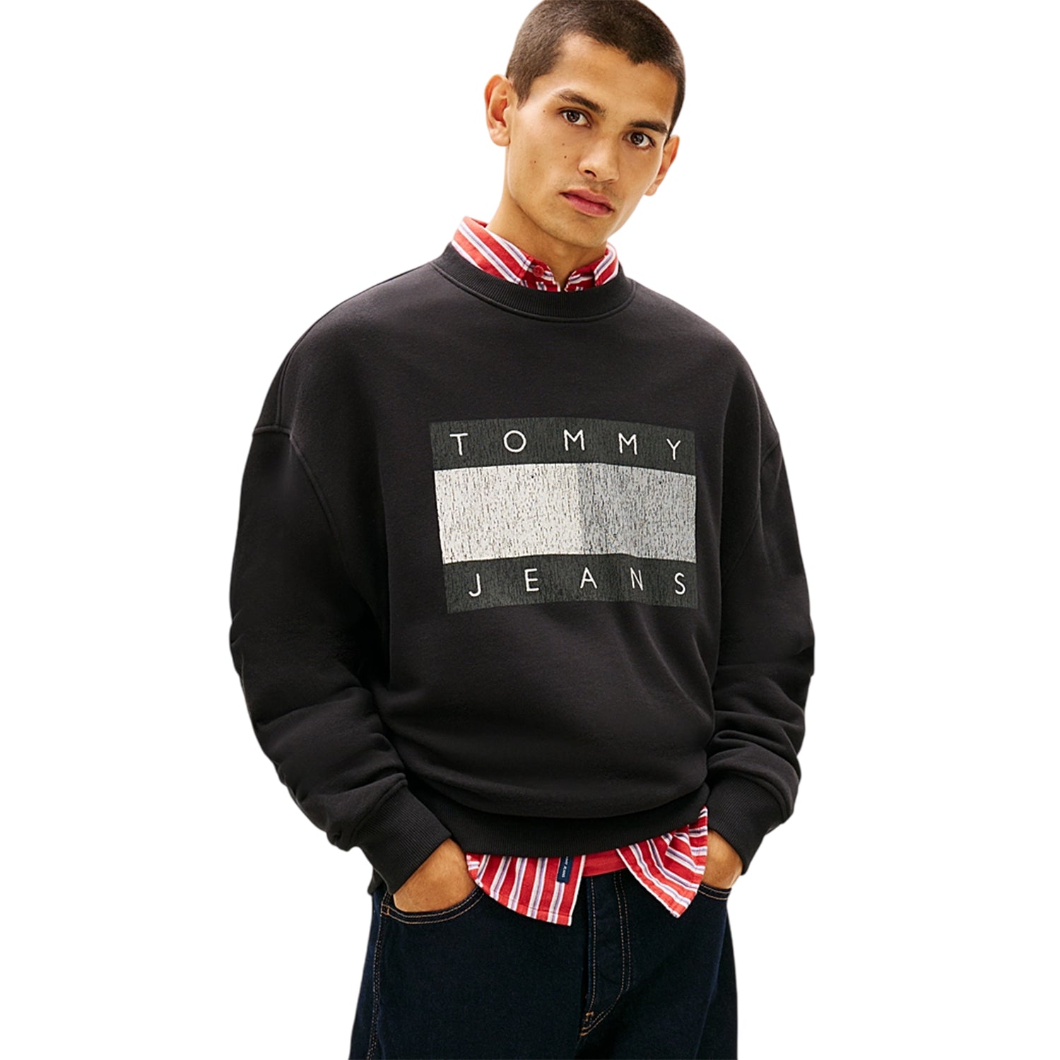 Black - Lifestyle - Tommy Jeans Mens Monochrome Sweatshirt