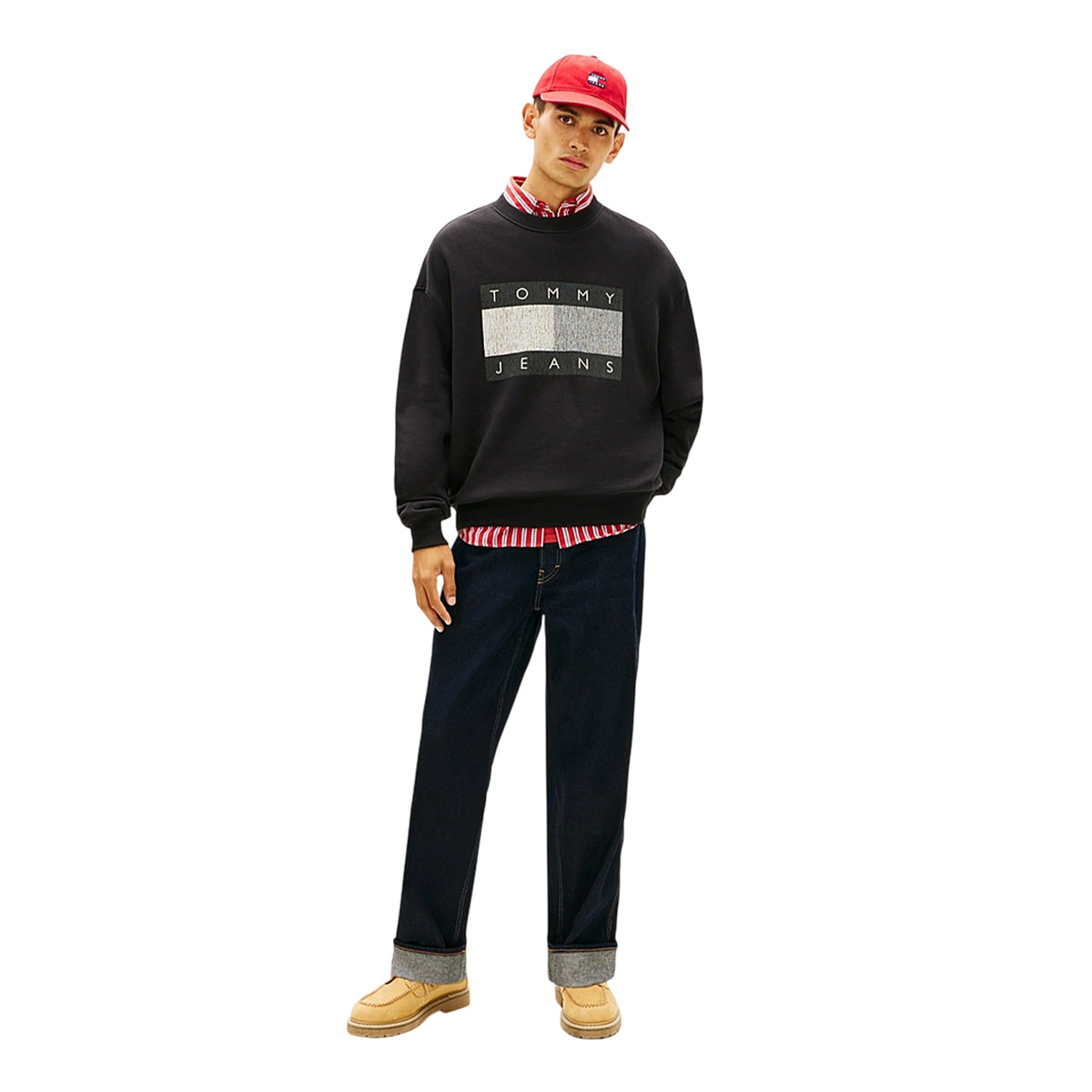 Black - Pack Shot - Tommy Jeans Mens Monochrome Sweatshirt