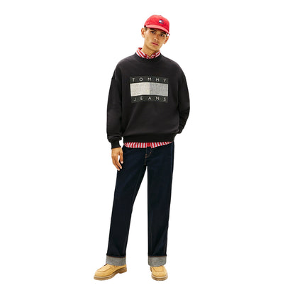 Black - Pack Shot - Tommy Jeans Mens Monochrome Sweatshirt