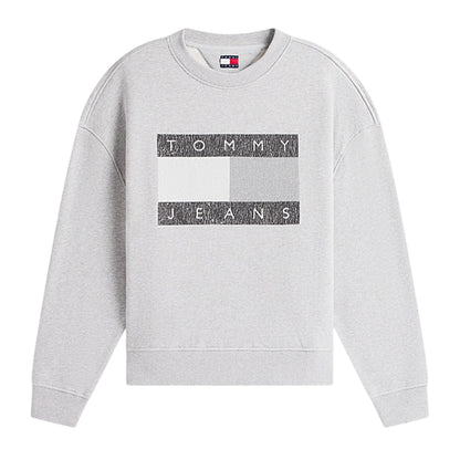 Grey Heather - Front - Tommy Jeans Mens Monochrome Sweatshirt