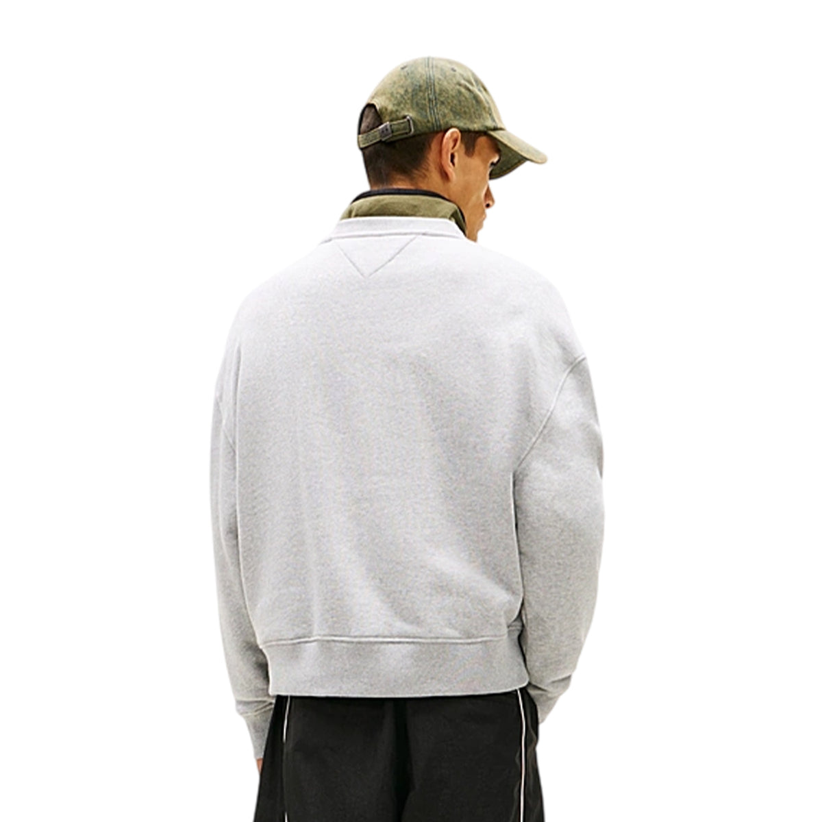 Grey Heather - Back - Tommy Jeans Mens Monochrome Sweatshirt