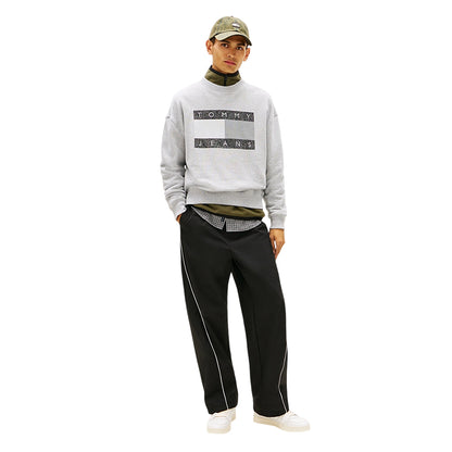 Grey Heather - Pack Shot - Tommy Jeans Mens Monochrome Sweatshirt