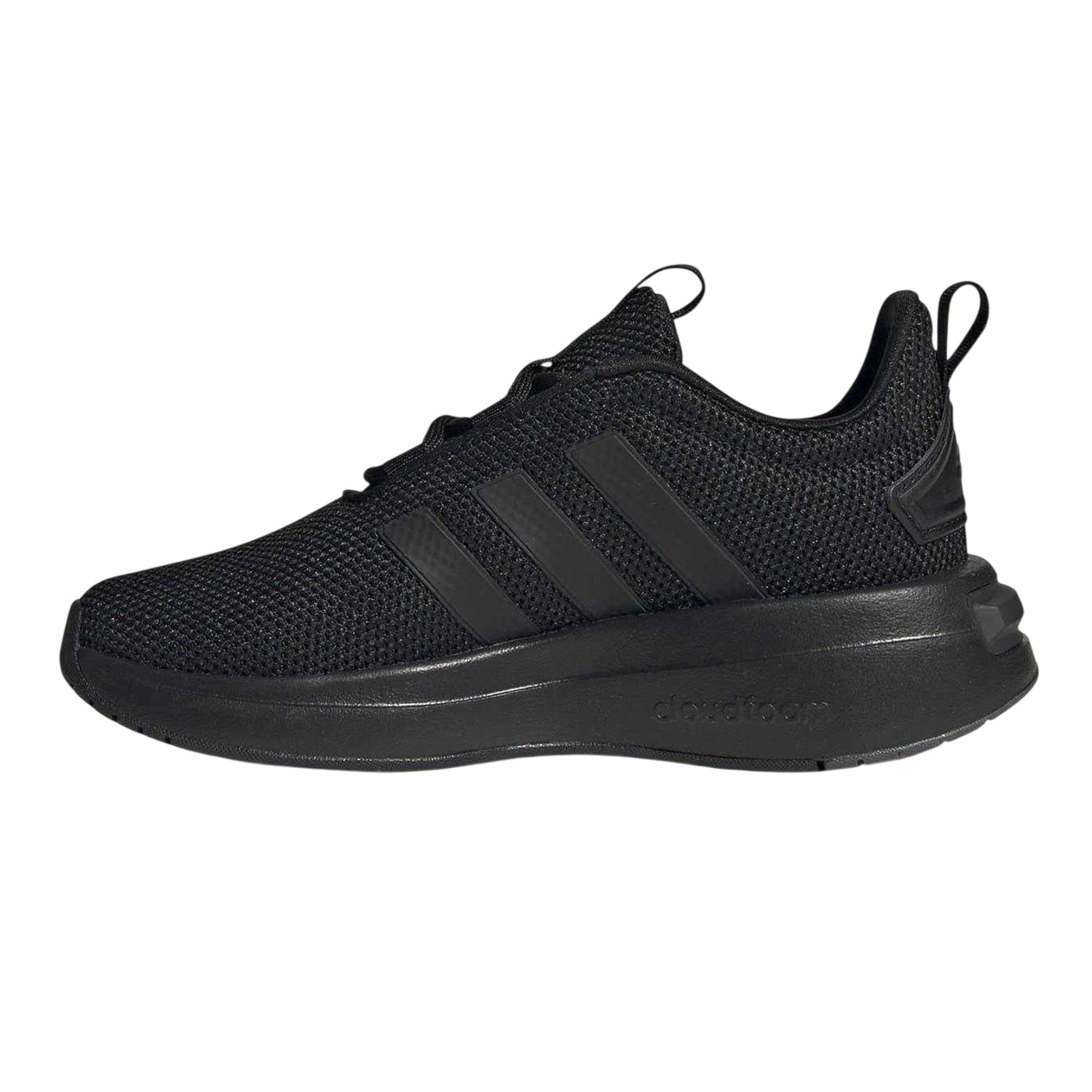 Triple Black - Side - Adidas Boys Racer TR21 3 Stripes Cloudfoam Trainers