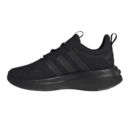 Triple Black - Side - Adidas Boys Racer TR21 3 Stripes Cloudfoam Trainers