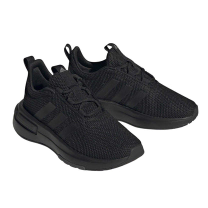Triple Black - Pack Shot - Adidas Boys Racer TR21 3 Stripes Cloudfoam Trainers