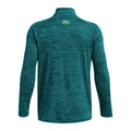 Blue - Back - Under Armour Boys Tech Textured Half Zip Top