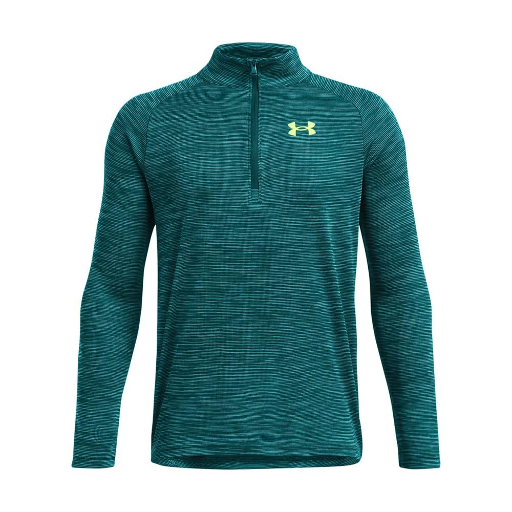 Blue - Front - Under Armour Boys Tech Textured Half Zip Top