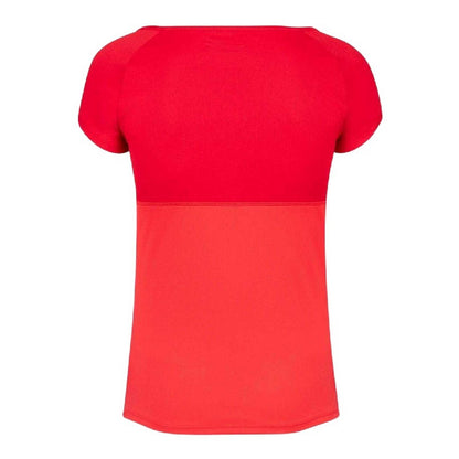 Tomato Red - Back - Babolat Girls Play Boat Neck Capped Sleeved T-Shirt