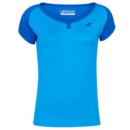 Blue Aster - Front - Babolat Girls Play Boat Neck Capped Sleeved T-Shirt