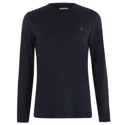 True Navy - Front - Farah Mens Dennis Long-Sleeved T-Shirt