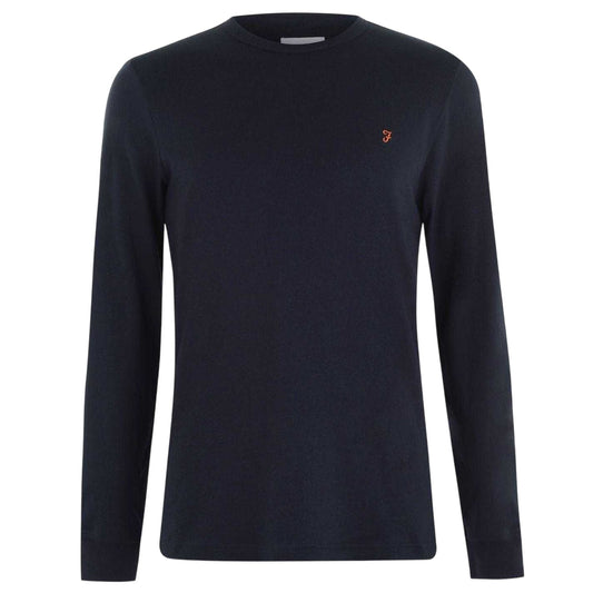 True Navy - Front - Farah Mens Dennis Long-Sleeved T-Shirt